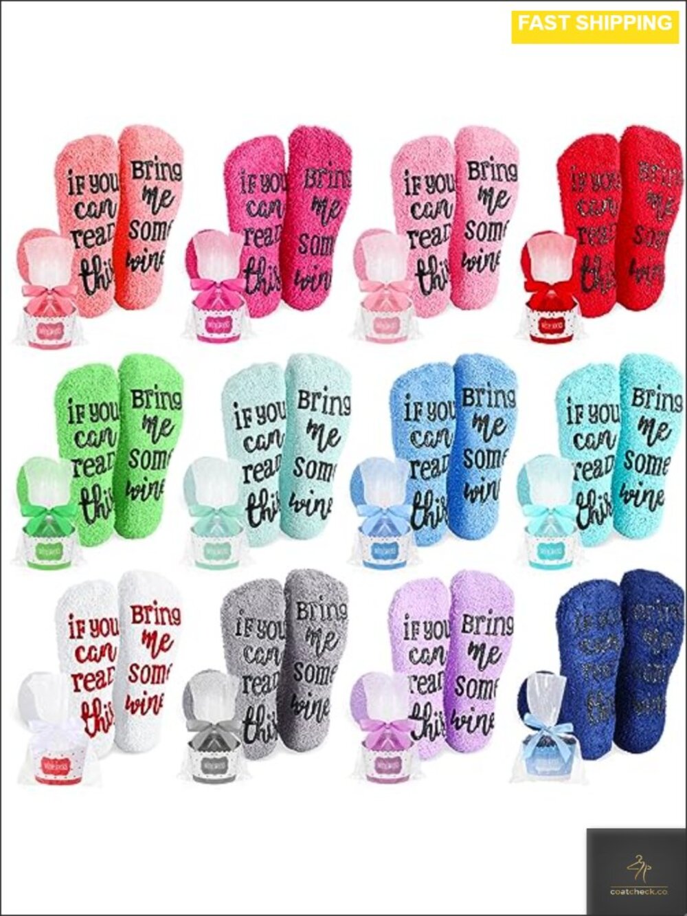 12 Pairs Fuzzy Socks for Women Cupcake Gift Packaging Cozy Polyester